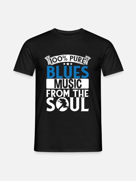 Blues music straight from the soul musician guitar - Men's T-Shirt - black