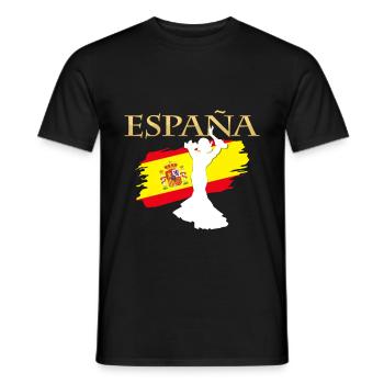 Espagne - T-shirt homme - noir - Devant - AI Model Male 178 light (178cm)