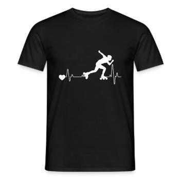 Cœur d'idée cadeau de patinage à roues alignées - T-shirt homme - noir - Devant - AI Model Male 178 light (178cm)