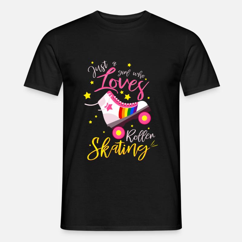 Ein Mädchen das Rollschuhe liebt Geschenkidee - Männer T-Shirt - Schwarz