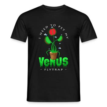 Ich fütter meine Venusfliegenfalle mit Fliegen - Männer T-Shirt - Schwarz - Vorne - AI Model Male 178 light (178cm)
