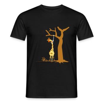 Giraffe makes suicide funny gift idea - Men's T-Shirt - black - Front - AI Model Male 178 light (178cm)