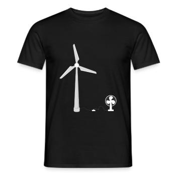undendliche Energie Windkraftanlage Ventilator - Männer T-Shirt - Schwarz - Vorne - AI Model Male 178 light (178cm)