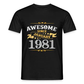 Geburtstag im Januar 1981 - Männer T-Shirt - Schwarz - Vorne - AI Model Male 178 light (178cm)