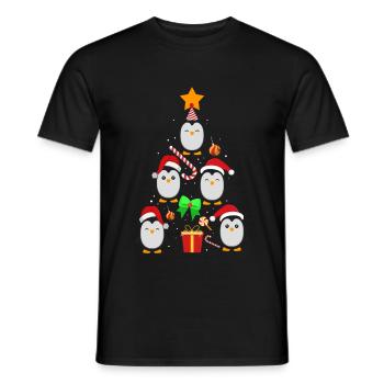 Penguin fir tree - Men's T-Shirt - black - Front - AI Model Male 178 light (178cm)