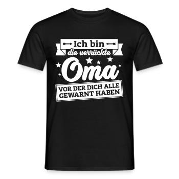 Fun-Shirt Verrückte Oma - Männer T-Shirt - Schwarz - Vorne - AI Model Male 178 light (178cm)