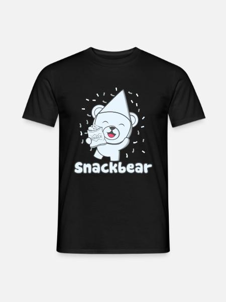 Snack bear / snack bear with hat - Men's T-Shirt - black