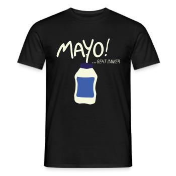 Mayo geht immer! - Männer T-Shirt - Schwarz - Vorne - AI Model Male 178 light (178cm)