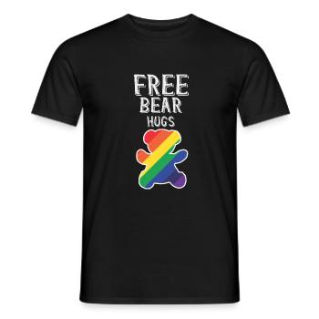 Free Bear Hugs - Gay Shirt - Männer T-Shirt - Schwarz - Vorne - AI Model Male 178 light (178cm)
