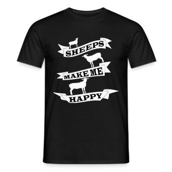 sheep - Men's T-Shirt - black - Front - AI Model Male 178 light (178cm)