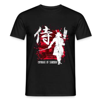 Samurai Krieger Geschenk - Männer T-Shirt - Schwarz - Vorne - AI Model Male 178 light (178cm)