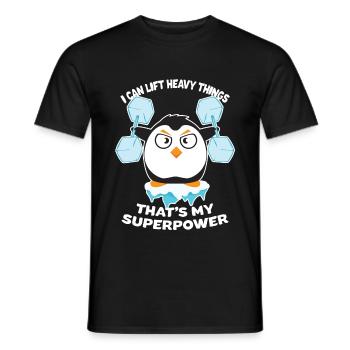 Cadeau de sport muscles de remise en forme pingouin - T-shirt homme - noir - Devant - AI Model Male 178 light (178cm)