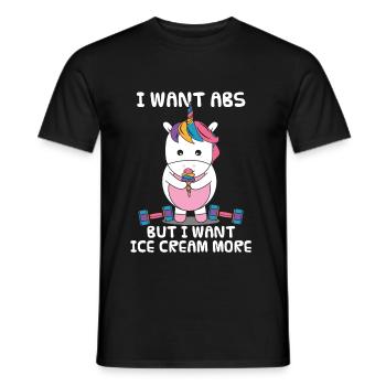 Einhorn Fitness Hanteln Sport Eis Geschenk - Männer T-Shirt - Schwarz - Vorne - AI Model Male 178 light (178cm)