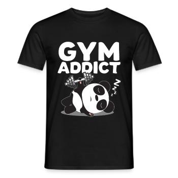 Panda Fitness Haltère Gym Cadeau - T-shirt homme - noir - Devant - AI Model Male 178 light (178cm)