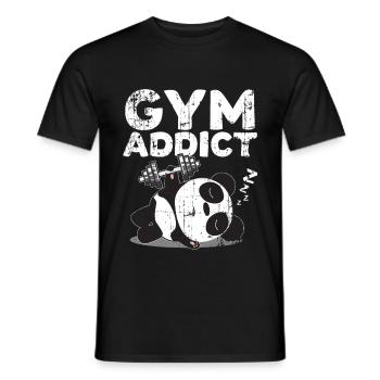 Panda Hantel Geschenk - Männer T-Shirt - Schwarz - Vorne - AI Model Male 178 light (178cm)