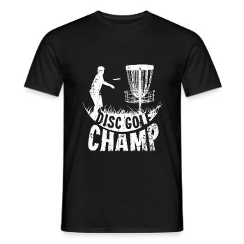 Disc Golf Champion Frisbee Korb - Männer T-Shirt - Schwarz - Vorne - AI Model Male 178 light (178cm)