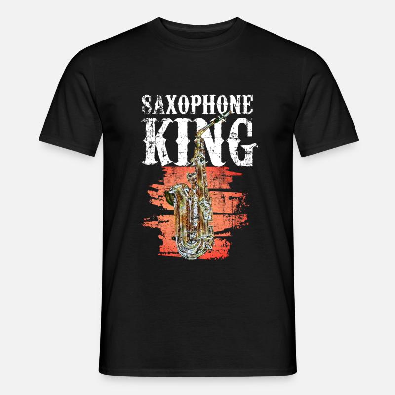 Saxophon - Männer T-Shirt - Schwarz