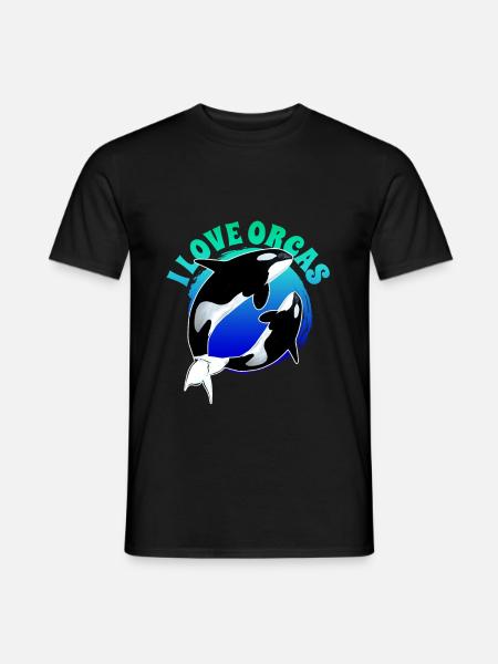 I love orcas - Men's T-Shirt - black