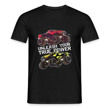 Camion monstre - T-shirt homme - noir - Devant - AI Model Male 178 light (178cm)