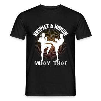 Les Muay Thai respectent les coffrets cadeaux - T-shirt homme - noir - Devant - AI Model Male 178 light (178cm)