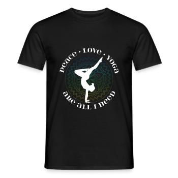 Yoga Hobby Sport Gift - Men's T-Shirt - black - Front - AI Model Male 178 light (178cm)