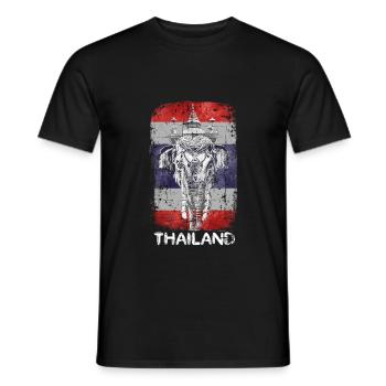 Éléphant de vacances en Thaïlande - T-shirt homme - noir - Devant - AI Model Male 178 light (178cm)
