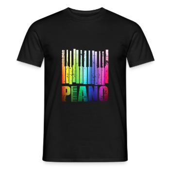 piano - T-shirt homme - noir - Devant - AI Model Male 178 light (178cm)