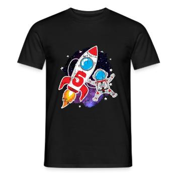 Rakete 5. Geburtstag Weltall Astronaut - Männer T-Shirt - Schwarz - Vorne - AI Model Male 178 light (178cm)