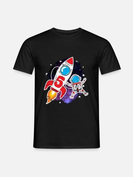 Rocket 5th Birthday Space Astronaut - Men's T-Shirt - black