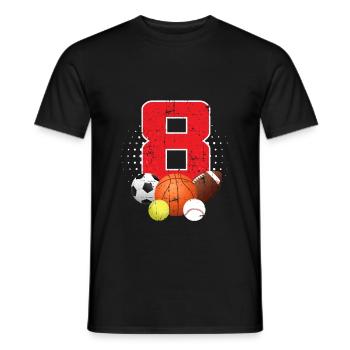 Sport 8th birthday - Men's T-Shirt - black - Front - AI Model Male 178 light (178cm)