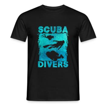 diving - Men's T-Shirt - black - Front - AI Model Male 178 light (178cm)