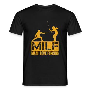 Fechten Mann Liebe - Männer T-Shirt - Schwarz - Vorne - AI Model Male 178 light (178cm)