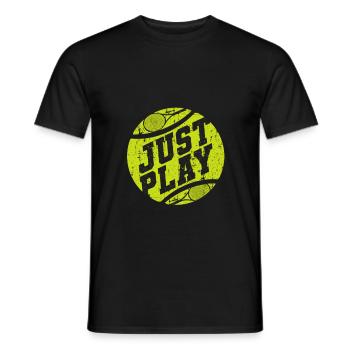 Balle de tennis Sport Hobby - T-shirt homme - noir - Devant - AI Model Male 178 light (178cm)