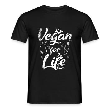 Vegan pour toujours - T-shirt homme - noir - Devant - AI Model Male 178 light (178cm)