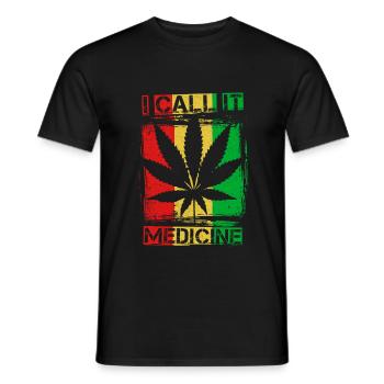 Weed Hemp Hippie Retro THC 420 Gift - Men's T-Shirt - black - Front - AI Model Male 178 light (178cm)