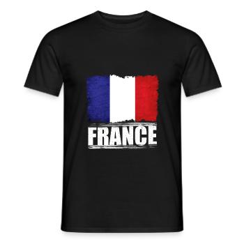 France - T-shirt homme - noir - Devant - AI Model Male 178 light (178cm)