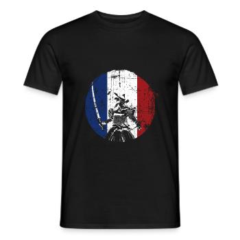 Samurai France guerrier - T-shirt homme - noir - Devant - AI Model Male 178 light (178cm)