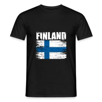 Finland - Men's T-Shirt - black - Front - AI Model Male 178 light (178cm)