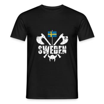 Suède Viking cadeau - T-shirt homme - noir - Devant - AI Model Male 178 light (178cm)