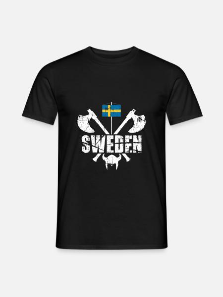 Schweden Wikinger Geschenk - Männer T-Shirt - Schwarz