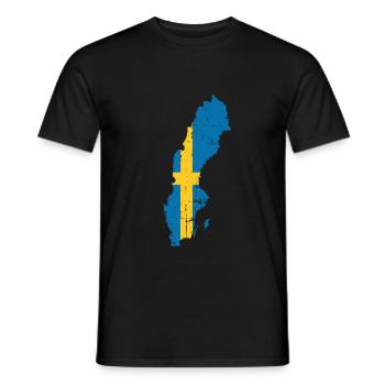 Schweden Flagge Land - Männer T-Shirt - Schwarz - Vorne - AI Model Male 178 light (178cm)