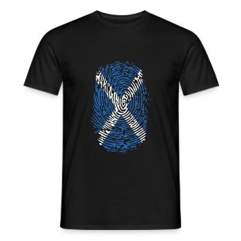 Schottland Fingerabdruck DNA Patriot Geschenk - Männer T-Shirt - Schwarz - Vorne - AI Model Male 178 light (178cm)