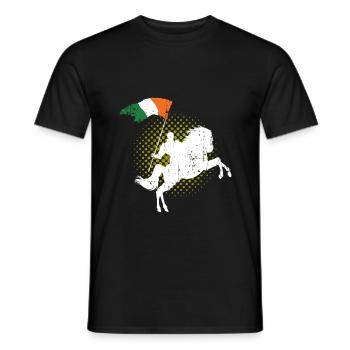Irlande Cheval cheval drapeau - T-shirt homme - noir - Devant - AI Model Male 178 light (178cm)
