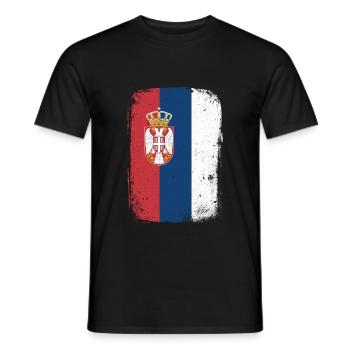 Serbia - Men's T-Shirt - black - Front - AI Model Male 178 light (178cm)