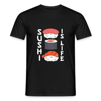 Sushi - Männer T-Shirt - Schwarz - Vorne - AI Model Male 178 light (178cm)