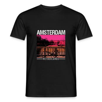 Amsterdam - Men's T-Shirt - black - Front - AI Model Male 178 light (178cm)