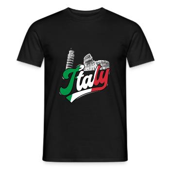 Italy Colosseum Leaning Tower of Pisa - Men's T-Shirt - black - Front - AI Model Male 178 light (178cm)