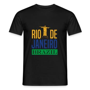 Brésil Rio de Janeiro - T-shirt homme - noir - Devant - AI Model Male 178 light (178cm)