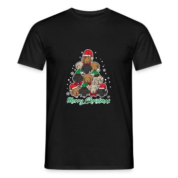 Doberman Christmas tree - Men's T-Shirt - black - Front - AI Model Male 178 light (178cm)