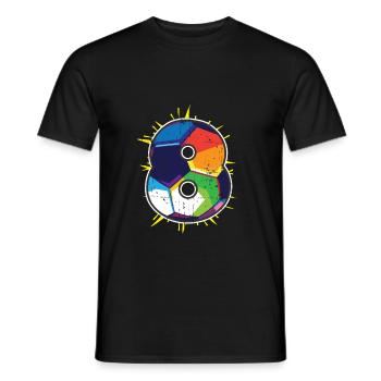 8eme anniversaire ballon de foot - T-shirt homme - noir - Devant - AI Model Male 178 light (178cm)